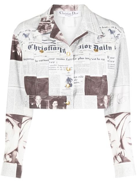 christian dior newspaper jacket|pre owned Christian Dior jacket.